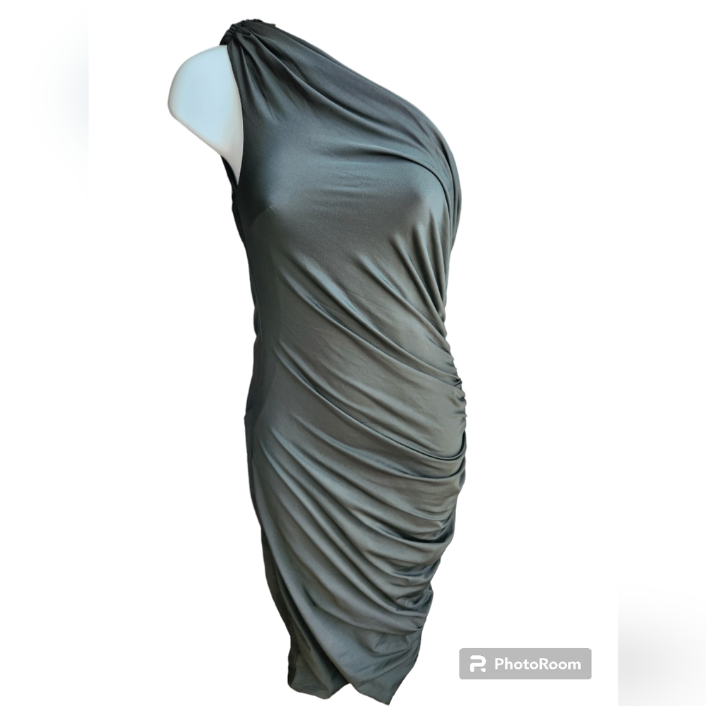 NWT AmelieBoutik Black Ruched One Shoulder Dress Size XS